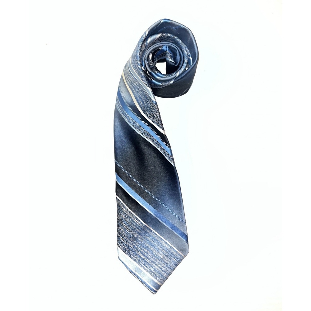 Vintage Oleg Cassini Necktie Men's‎ OS Blue Striped 1970s Lytton's